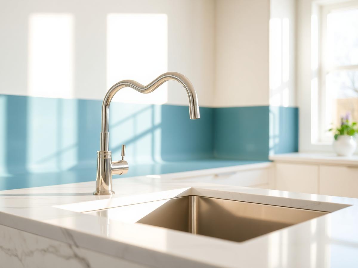 Sparkling clean kitchen countertop in Rancho Cucamonga home